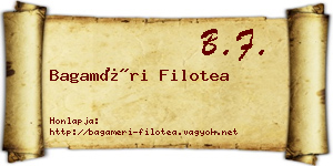 Bagaméri Filotea névjegykártya